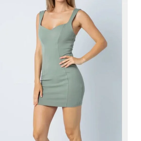 Style Rack Dresses | New Sage Green Bodycon Solid Mini Dress | Color: Green | Size: S | Pm-06763432's Closet Style Rack Dresses | New Sage Green Bodycon Solid Mini Dress | Color: Green | Size: S | Pm-06763432's Closet